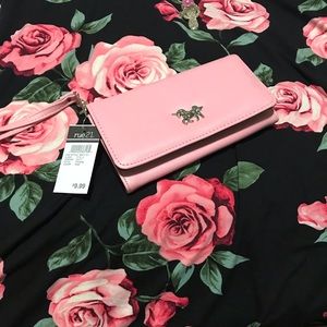 Pink unicorn clutch/wristlet rue 21